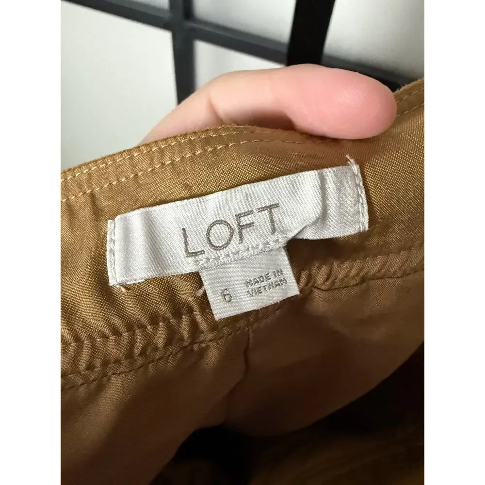Loft Faux Suede Seamed Skirt Size 6